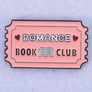 NEW Enamel Pin “Romance Book Club” Heart Literature Reading Pink White